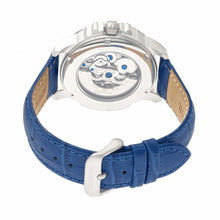 Load image into Gallery viewer, Heritor Automatic Bonavento Semi-Skeleton Leather-Band Watch - Silver/Blue - HERHR5603
