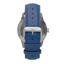 Load image into Gallery viewer, Heritor Automatic Jonas Leather-Band Skeleton Watch - Silver/Blue - HERHR9503