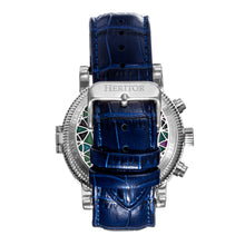 Load image into Gallery viewer, Heritor Automatic Legacy Leather-Band Watch w/Day/Date - Silver/Blue - HERHR9702