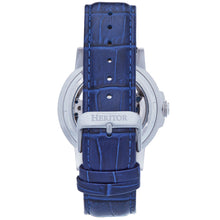 Load image into Gallery viewer, Heritor Automatic Xander Semi-Skeleton Leather-Band Watch - Silver/Blue - HERHS2402