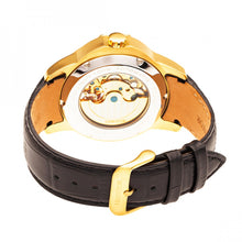 Load image into Gallery viewer, Heritor Automatic Windsor Semi-Skeleton Leather-Band Watch - Gold/Black - HERHR4204
