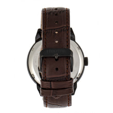 Load image into Gallery viewer, Heritor Automatic Sanford Semi-Skeleton Leather-Band Watch - Black/Brown - HERHR8306
