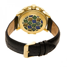 Load image into Gallery viewer, Heritor Automatic Aura Men's Semi-Skeleton Leather-Band Watch - Gold /Black - HERHR3502