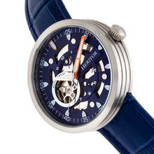 Load image into Gallery viewer, Heritor Automatic Jasper Skeleton Leather-Band Watch - Silver/Blue - HERHR8705