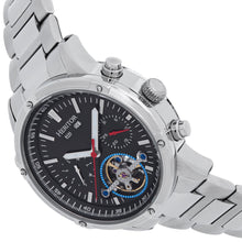 Load image into Gallery viewer, Heritor Automatic Wilhelm Semi-Skeleton Bracelet Watch w/Day/Date - Silver/Black - HERHS2102