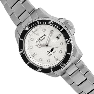 Heritor Automatic Lucius Bracelet Watch w/Date - Silver/White - HERHR7801