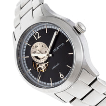 Load image into Gallery viewer, Heritor Automatic Antoine Semi-Skeleton Bracelet Watch - Silver/Black - HERHR8502