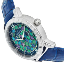 Load image into Gallery viewer, Heritor Automatic Protégé Leather-Band Watch w/Date - Silver/Blue - HERHS2903