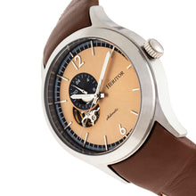 Load image into Gallery viewer, Heritor Automatic Antoine Semi-Skeleton Leather-Band Watch - Silver/Tan - HERHR8505