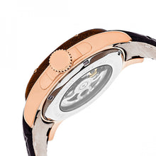 Load image into Gallery viewer, Heritor Automatic Belmont Skeleton Leather-Band Watch - Rose Gold/Silver - HERHR3905