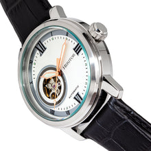 Load image into Gallery viewer, Heritor Automatic Maxim Semi-Skeleton Leather-Band Watch - Silver - HERHR8601