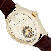 Load image into Gallery viewer, Heritor Automatic Hayward Semi-Skeleton Leather-Band Watch - Gold - HERHR9405
