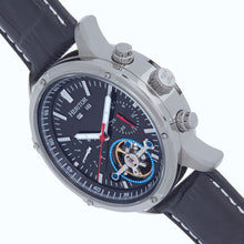 Load image into Gallery viewer, Heritor Automatic Wilhelm Semi-Skeleton Leather-Band Watch w/Day/Date - Black - HERHS2105