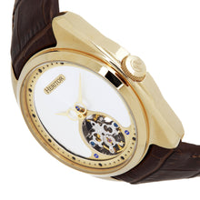 Load image into Gallery viewer, Heritor Automatic Roman Semi-Skeleton Leather-Band Watch - Gold/Brown - HERHS2203