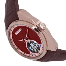 Load image into Gallery viewer, Heritor Automatic Roman Semi-Skeleton Leather-Band Watch - Rose Gold/Light Brown - HERHS2204