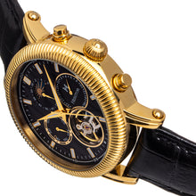 Load image into Gallery viewer, Heritor Automatic Barnsley Semi-Skeleton Leather-Band Watch - Gold/Black - HERHS1803
