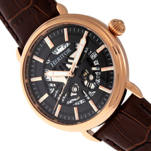 Load image into Gallery viewer, Heritor Automatic Mattias Leather-Band Watch w/Date - Rose Gold/Black - HERHR8406