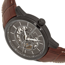 Load image into Gallery viewer, Heritor Automatic Davies Semi-Skeleton Leather-Band Watch - Black/Brown - HERHS2506