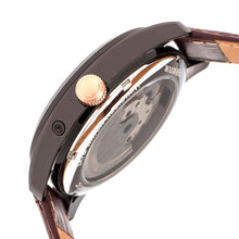 Load image into Gallery viewer, Heritor Automatic Sebastian Semi-Skeleton Leather-Band Watch  - Black/Brown - HERHR6906