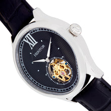 Load image into Gallery viewer, Heritor Automatic Hayward Semi-Skeleton Leather-Band Watch - Silver/Black - HERHR9402

