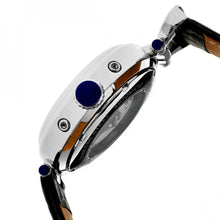 Load image into Gallery viewer, Heritor Automatic Ganzi Semi-Skeleton Leather-Band Watch - Silver/Black - HERHR3302