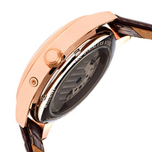 Load image into Gallery viewer, Heritor Automatic Sebastian Semi-Skeleton Leather-Band Watch  - Rose Gold/White - HERHR6904