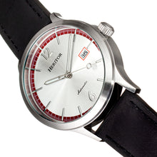 Load image into Gallery viewer, Heritor Automatic Becker Leather-Band Watch w/Date - Silver/Red - HERHR9602