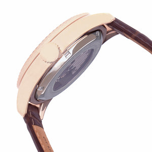 Heritor Automatic Barnes Leather-Band Watch w/Date - Rose Gold/Brown - HERHR7107