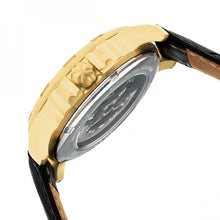 Load image into Gallery viewer, Heritor Automatic Bonavento Semi-Skeleton Leather-Band Watch - Gold/Black - HERHR5604