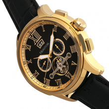 Load image into Gallery viewer, Heritor Automatic Hudson Semi-Skeleton Leather-Band Watch w/Day/Date - Black/Gold - HERHR7503