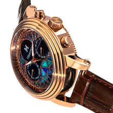 Load image into Gallery viewer, Heritor Automatic Legacy Leather-Band Watch w/Day/Date - Rose Gold/Brown - HERHR9704