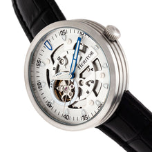 Load image into Gallery viewer, Heritor Automatic Jasper Skeleton Leather-Band Watch - Silver/White - HERHR8703