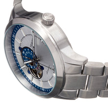 Load image into Gallery viewer, Heritor Automatic Oscar Semi-Skeleton Bracelet Watch - Blue/Silver - HERHS1009