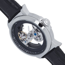 Load image into Gallery viewer, Heritor Automatic Xander Semi-Skeleton Leather-Band Watch - Silver/Black - HERHS2401