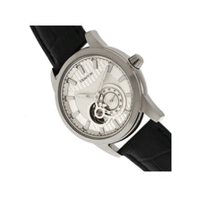 Load image into Gallery viewer, Heritor Automatic Davidson Semi-Skeleton Leather-Band Watch - Silver - HERHR8001
