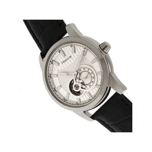 Load image into Gallery viewer, Heritor Automatic Davidson Semi-Skeleton Leather-Band Watch - Silver - HERHR8001