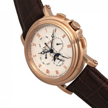 Load image into Gallery viewer, Heritor Automatic Kingsley Leather-Band Watch w/Day/Date - Rose Gold/White - HERHR4809
