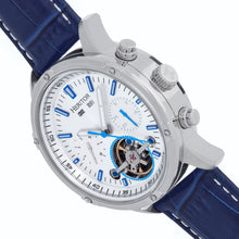 Load image into Gallery viewer, Heritor Automatic Wilhelm Semi-Skeleton Leather-Band Watch w/Day/Date - Black/Silver - HERHS2104