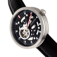 Load image into Gallery viewer, Heritor Automatic Jasper Skeleton Leather-Band Watch - Silver/Black - HERHR8704