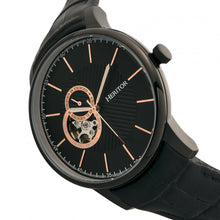 Load image into Gallery viewer, Heritor Automatic Landon Semi-Skeleton Leather-Band Watch - Black - HERHR7706