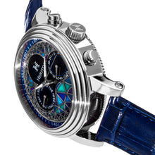 Load image into Gallery viewer, Heritor Automatic Legacy Leather-Band Watcch w/Day/Date - Silver/Blue - HERHR9702
