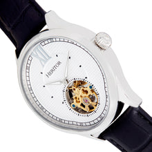 Load image into Gallery viewer, Heritor Automatic Hayward Semi-Skeleton Leather-Band Watch - Silver - HERHR9401