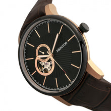 Load image into Gallery viewer, Heritor Automatic Landon Semi-Skeleton Leather-Band Watch - Rose Gold/Brown - HERHR7705