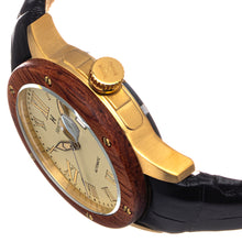 Load image into Gallery viewer, Heritor Automatic Everest Wooden Bezel Leather Band Watch /Date - Gold/Cream - HERHS1602