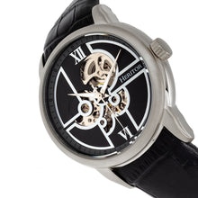 Load image into Gallery viewer, Heritor Automatic Sanford Semi-Skeleton Leather-Band Watch - Silver/Black - HERHR8302
