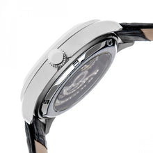 Load image into Gallery viewer, Heritor Automatic Odysseus Leather-Band Skeleton Watch - Silver/Black - HERHR3704