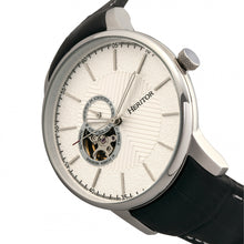 Load image into Gallery viewer, Heritor Automatic Landon Semi-Skeleton Leather-Band Watch - Silver - HERHR7701