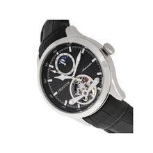 Load image into Gallery viewer, Heritor Automatic Gregory Semi-Skeleton Leather-Band Watch - Black - HERHR8102