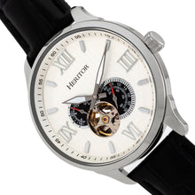 Load image into Gallery viewer, Heritor Automatic Harding Semi-Skeleton Leather-Band Watch - Silver/White - HERHR9001
