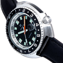 Load image into Gallery viewer, Heritor Automatic Pierce Leather-Band Watch w/Date - Black - HERHS1203